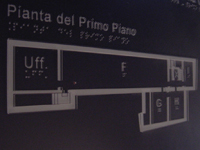 particolare della mappa visuo-tattile del piano primo di Palazzo San Sebastiano