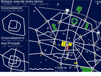 mappa visuo-tattile del centro storico di Bologna