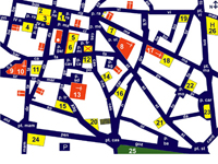 mappa visuo-tattile del quartiere di S. Stefano a Bologna - contrasto bianco